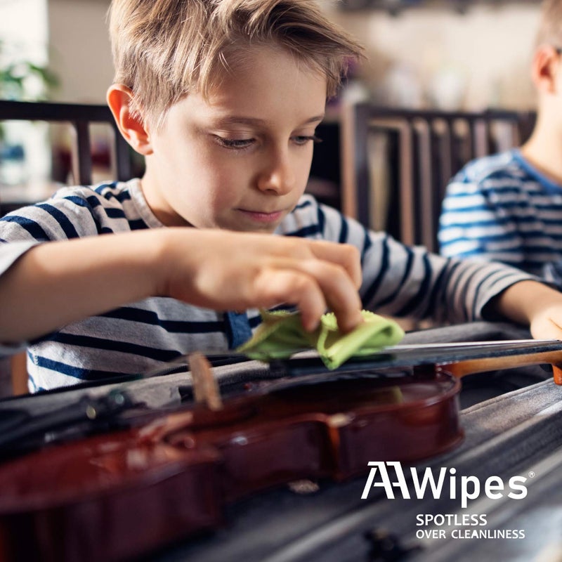 AAwipes Piano Cleaning Cloths Microfiber (3-Pack 12"x12") Plush Polishing Cloths for Musical Instruments Premium Cleaning Cloths for Guitar Violin Clarinet Trumpet Sax Universal (HCIS-1212-G-3) - Image 4
